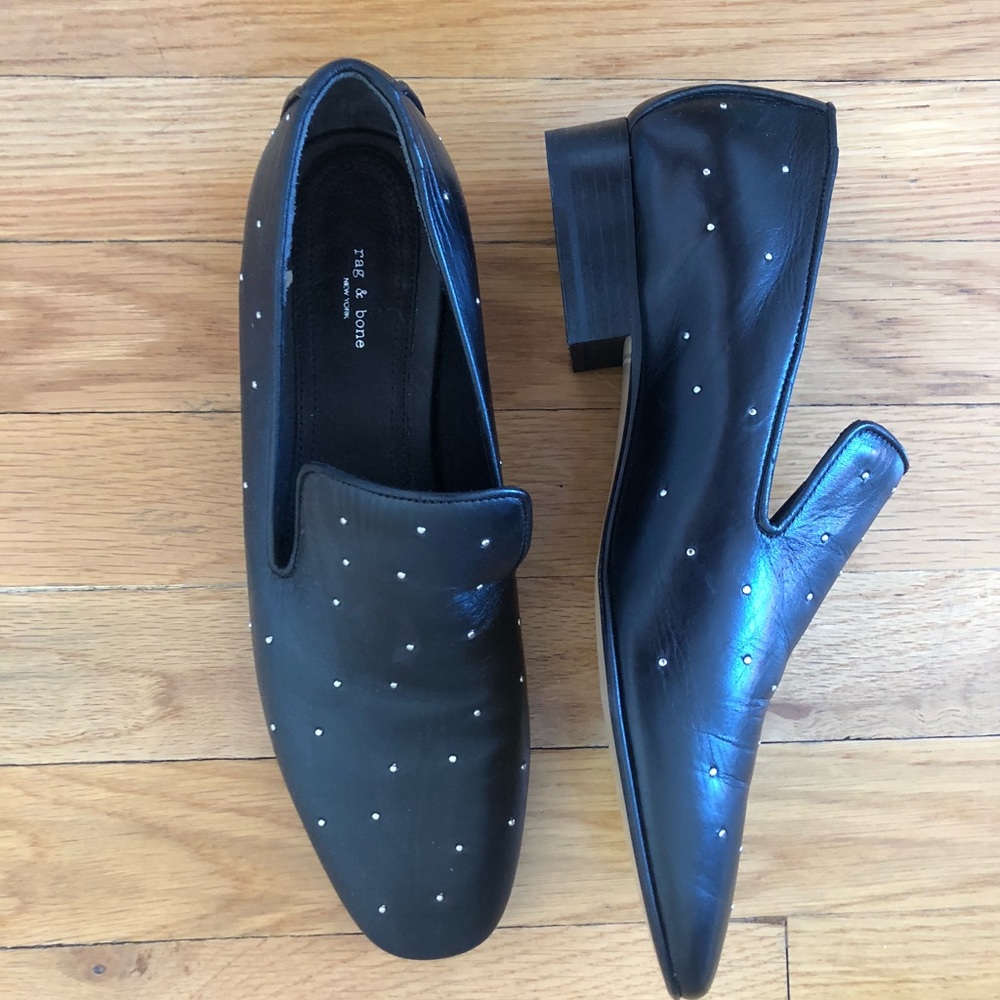 Rag and Bone | size 38 | black studded loafers - Picture 2 of 3